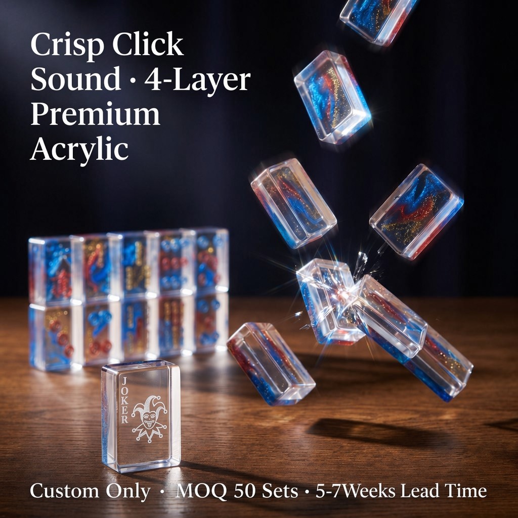 Crystal Clear Acrylic American Mahjong Set – 166 Tiles with UV Printing
