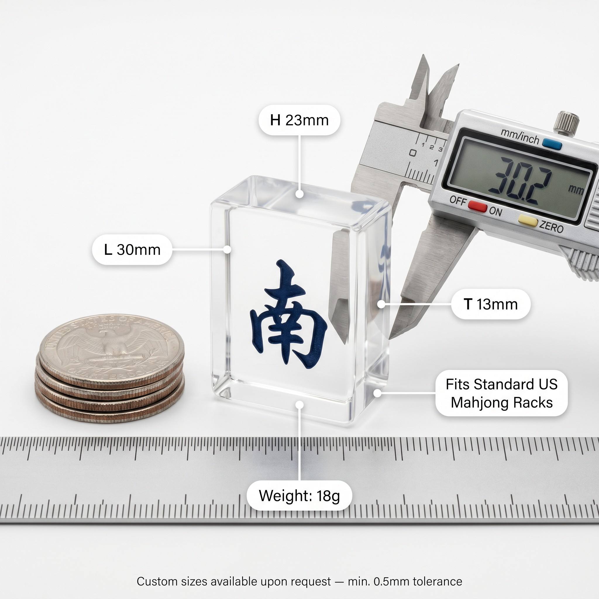 Crystal Clear Acrylic American Mahjong Set – 166 Tiles with Engraved Detail detail