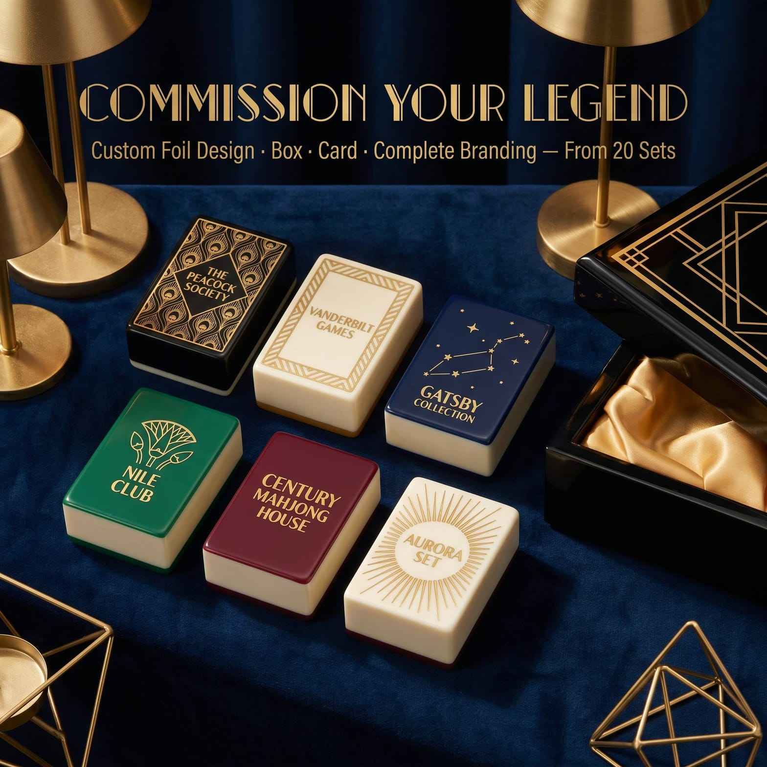 Gold Acrylic American Mahjong Set – 166 Tiles with Engraved Detail detail