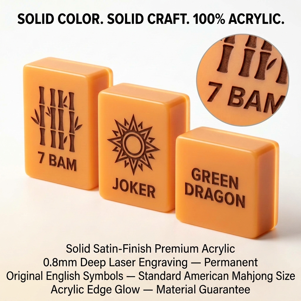 Modern Minimalist Acrylic American Mahjong Set – 166 Tiles detail