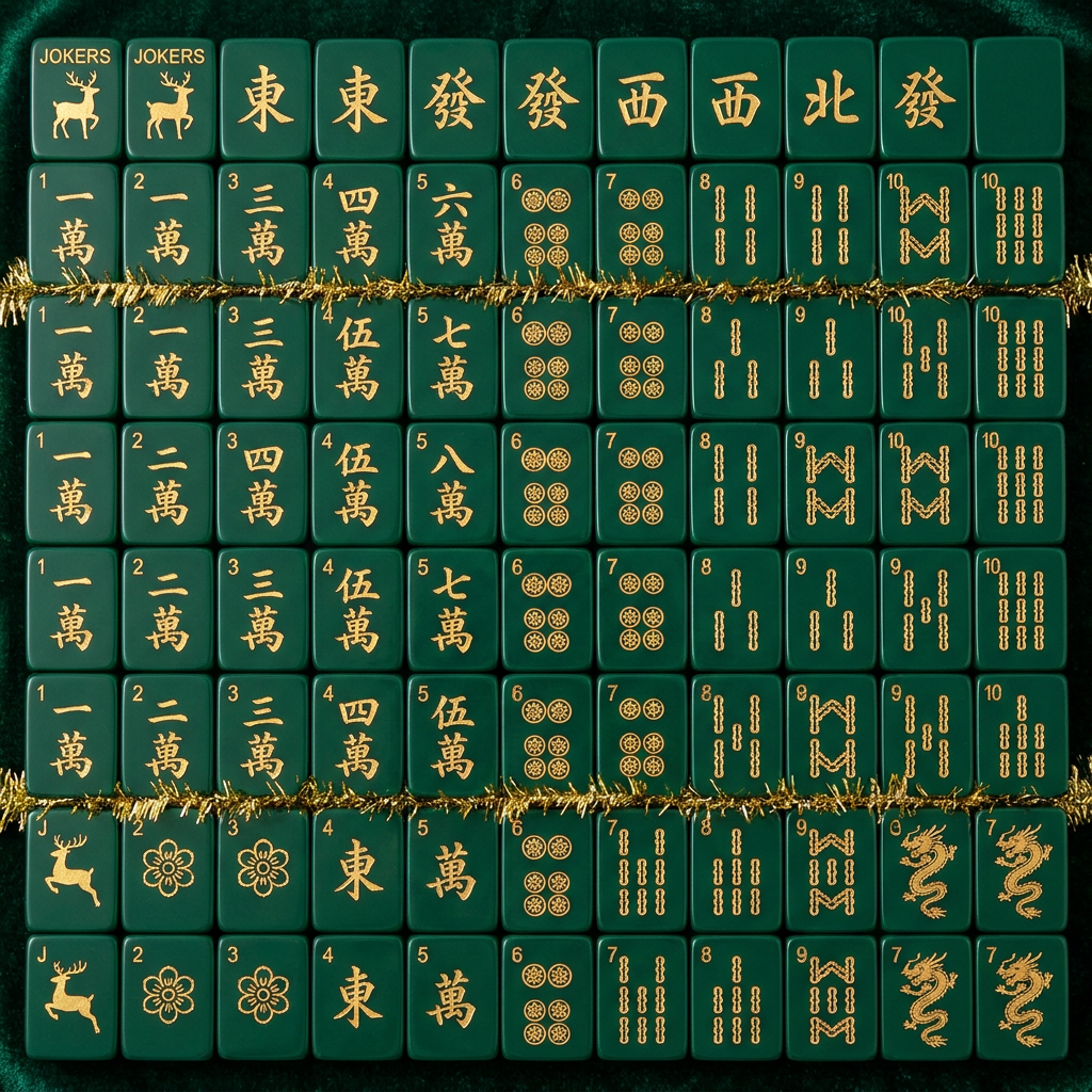 Lucite Lucite American Mahjong Set – 166 Tiles with Gold Engraving detail