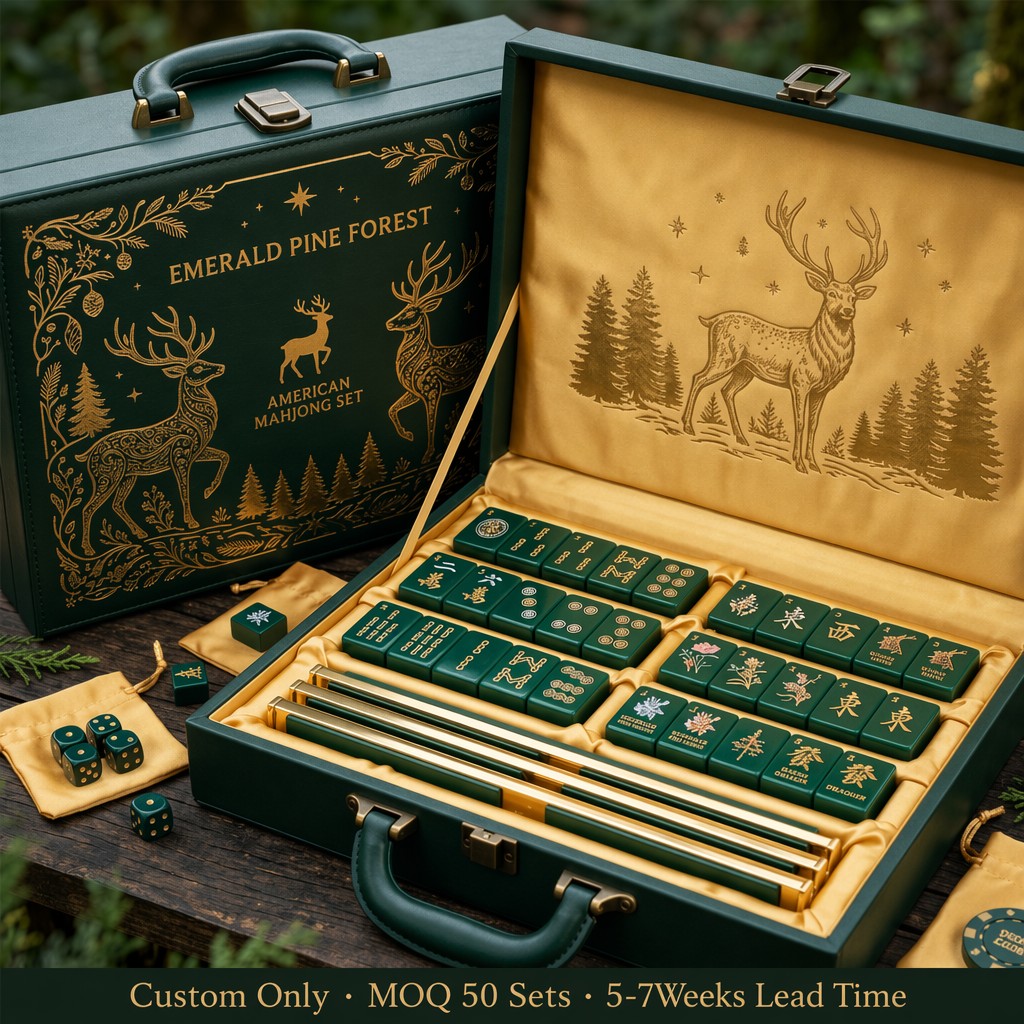 Lucite Lucite American Mahjong Set – 166 Tiles with Gold Engraving