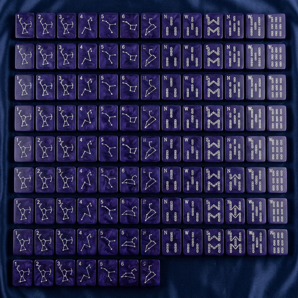 Purple Acrylic American Mahjong Set – 166 Tiles with Engraved Detail view 4