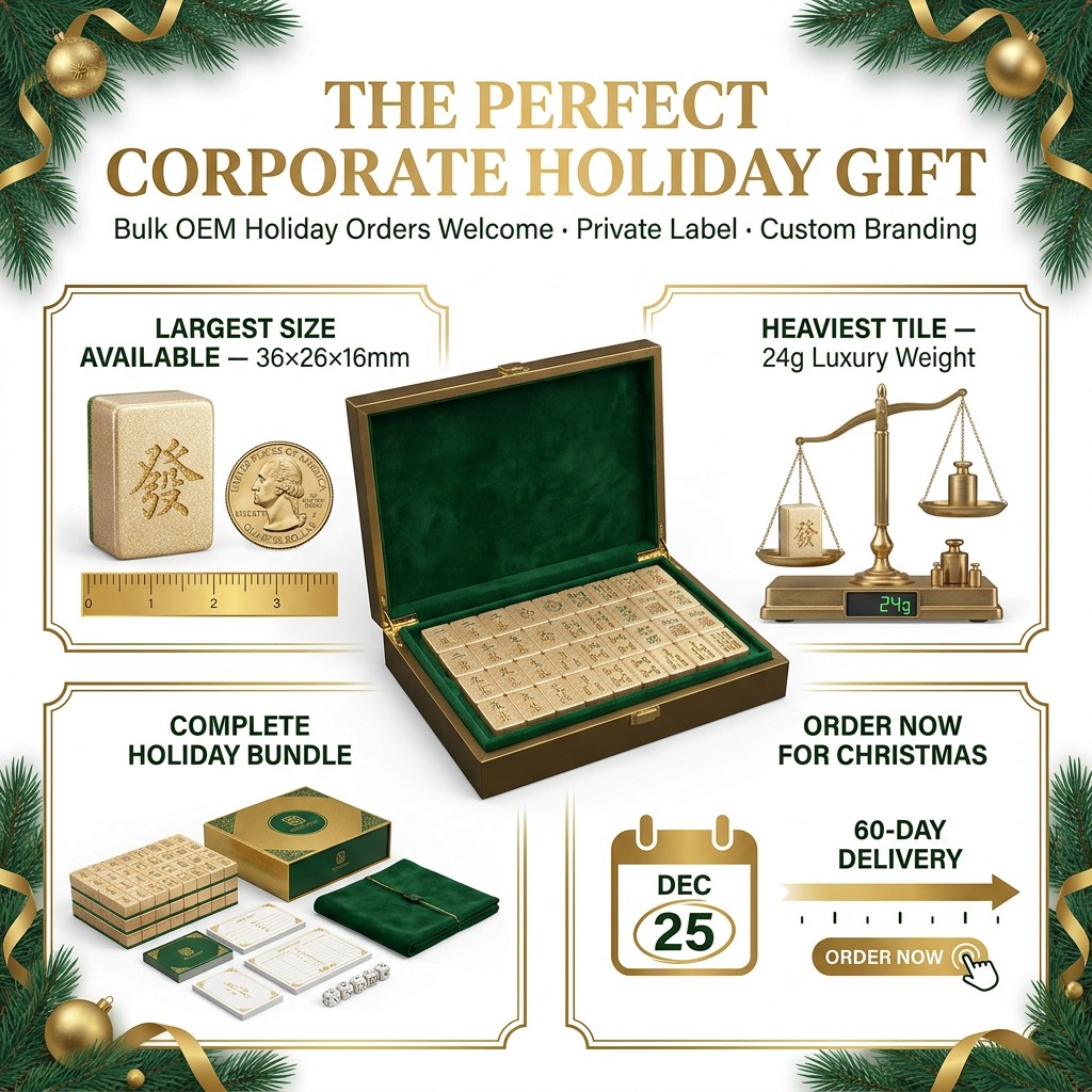 Gold Christmas Acrylic American Mahjong Set – 166 Tiles detail