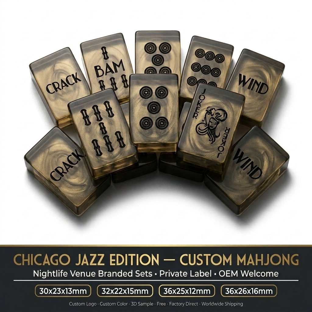 Gold Acrylic American Mahjong Set – 166 Tiles detail
