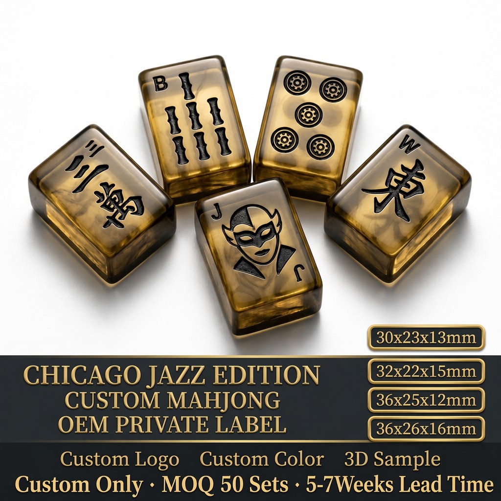 Gold Acrylic American Mahjong Set – 166 Tiles