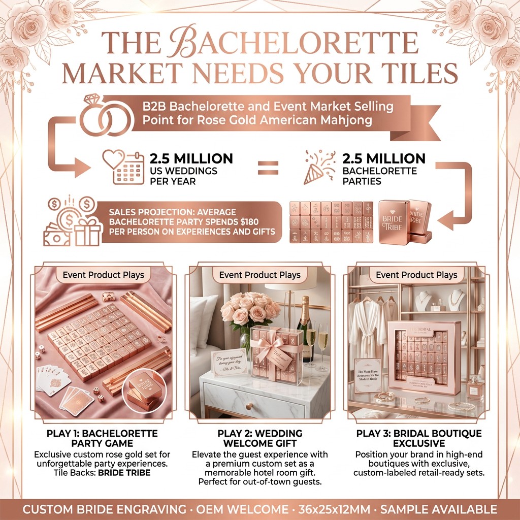 Rose Gold Acrylic American Mahjong Set – 166 Tiles detail