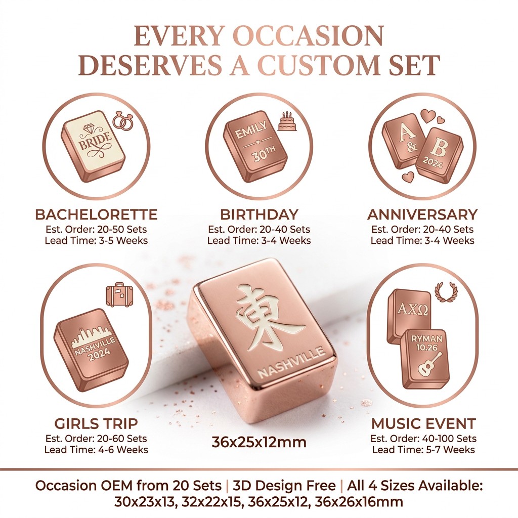 Rose Gold Acrylic American Mahjong Set – 166 Tiles detail