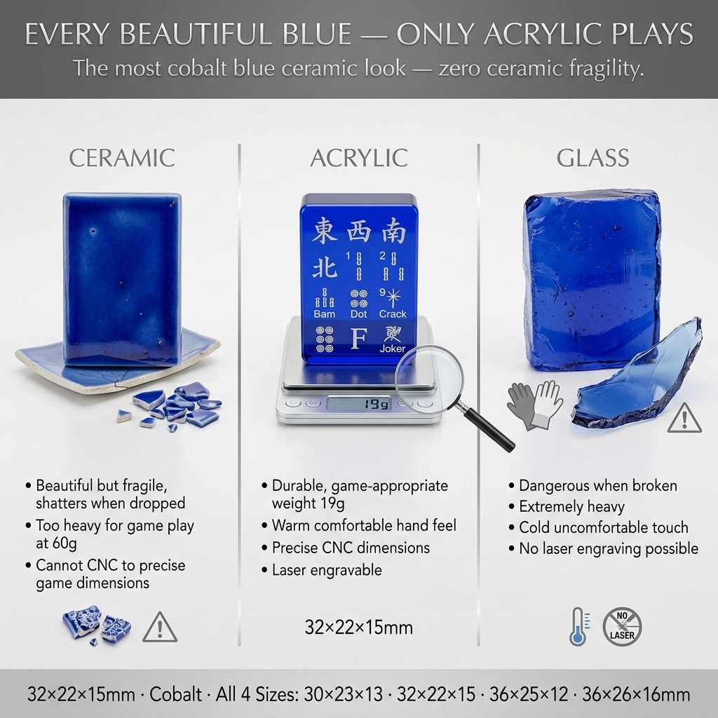 Marble Acrylic American Mahjong Set – 166 Tiles with Engraved Detail detail