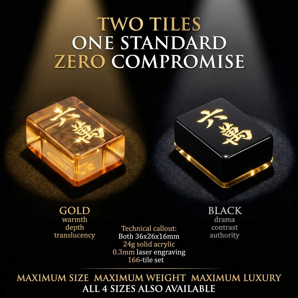 Black Gold Acrylic American Mahjong Set – 166 Tiles view 4