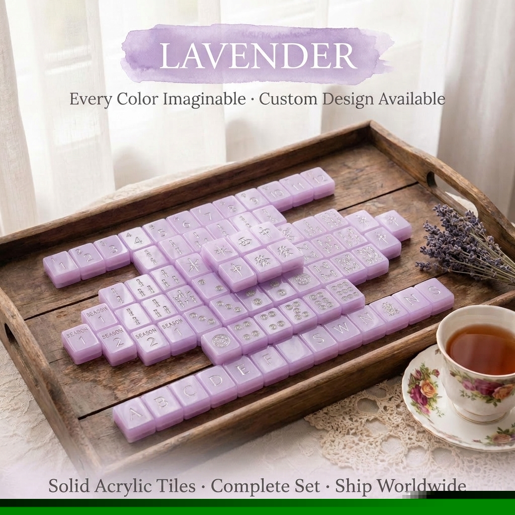 Pink Acrylic American Mahjong Set – 160 Tiles — Lavender variant