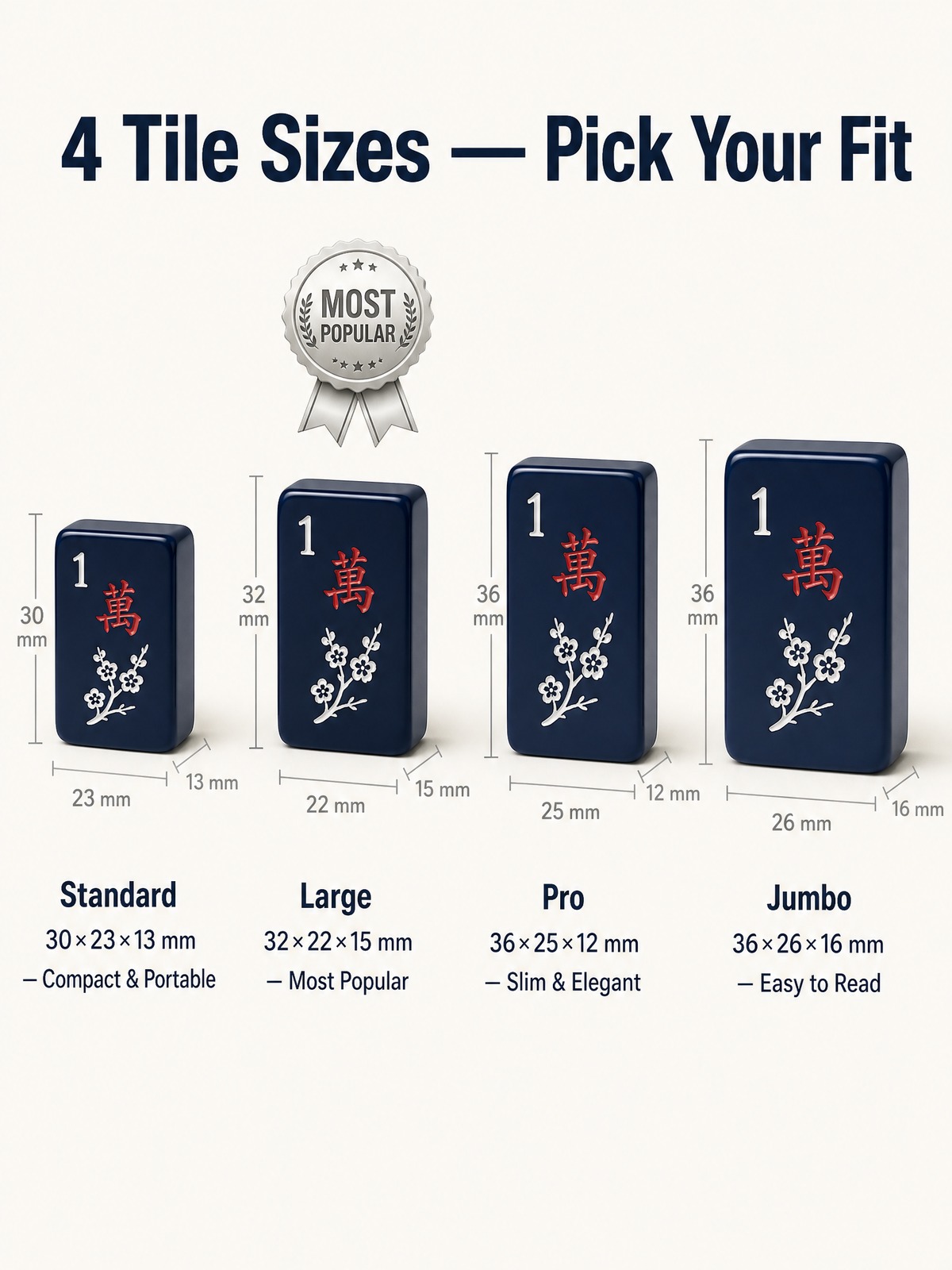 Navy Acrylic American Mahjong Set – 160 Tiles detail