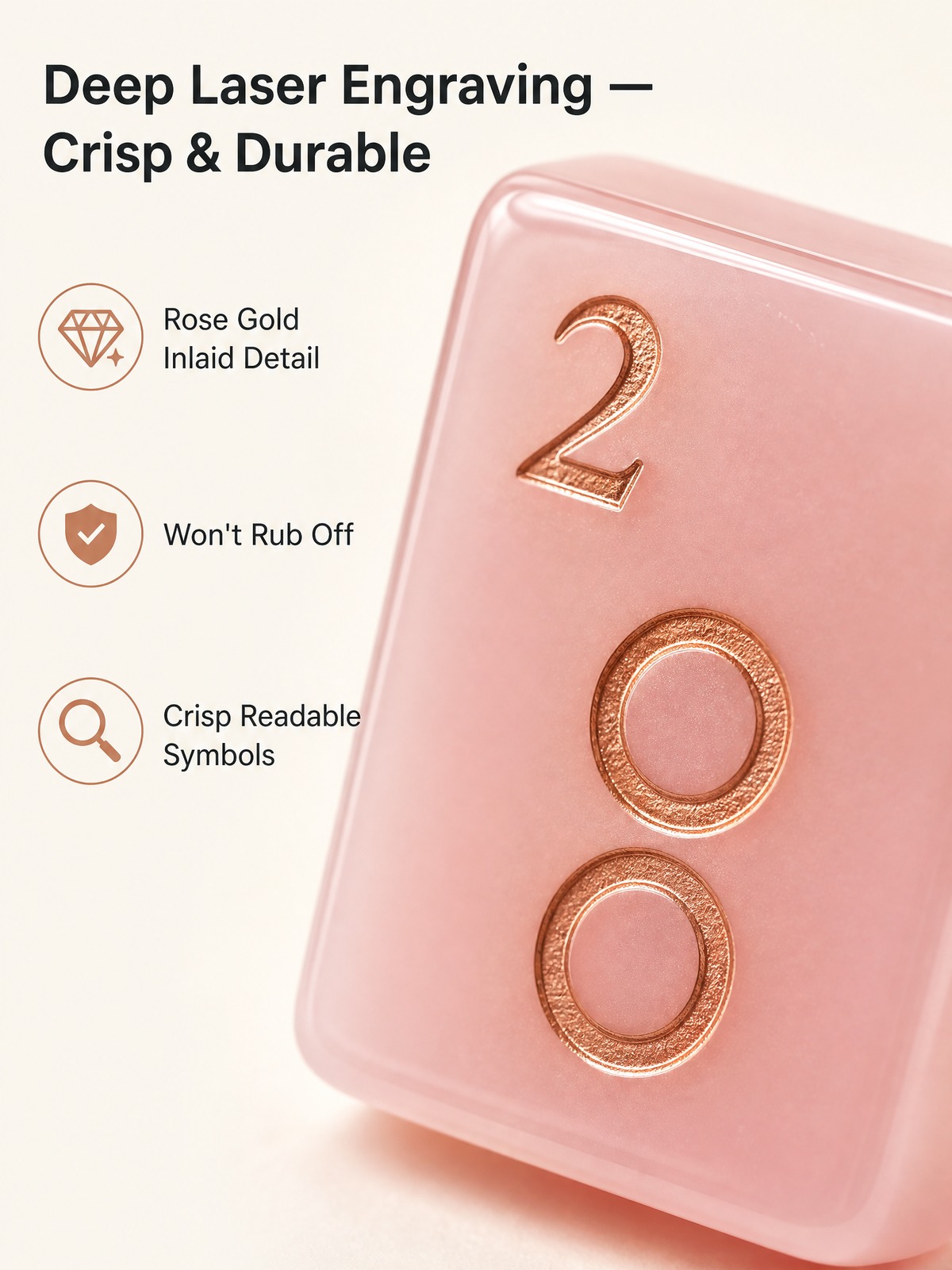 Pink Acrylic American Mahjong Set – 160 Tiles with Gold Engraving detail