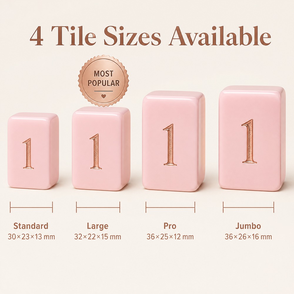 Pink Acrylic American Mahjong Set – 160 Tiles with Gold Engraving view 4