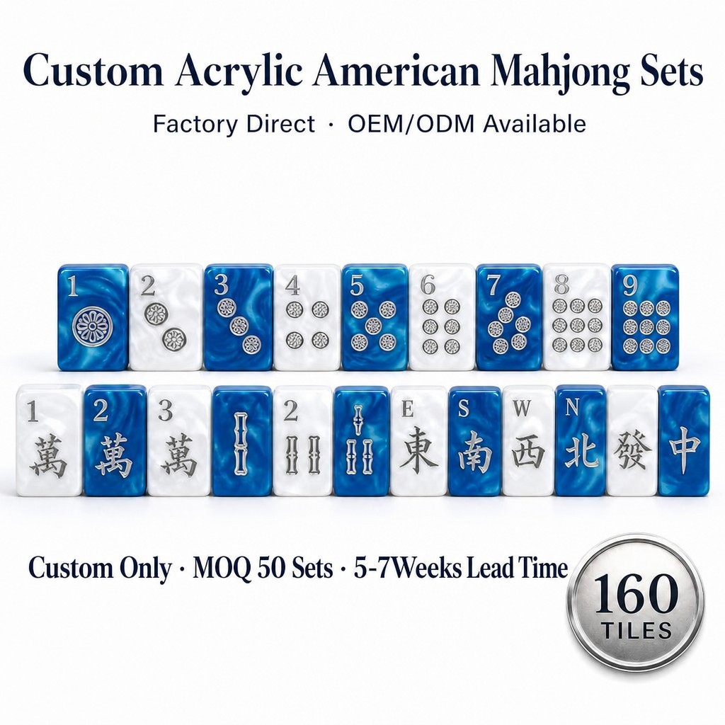 Blue Acrylic American Mahjong Set – 160 Tiles