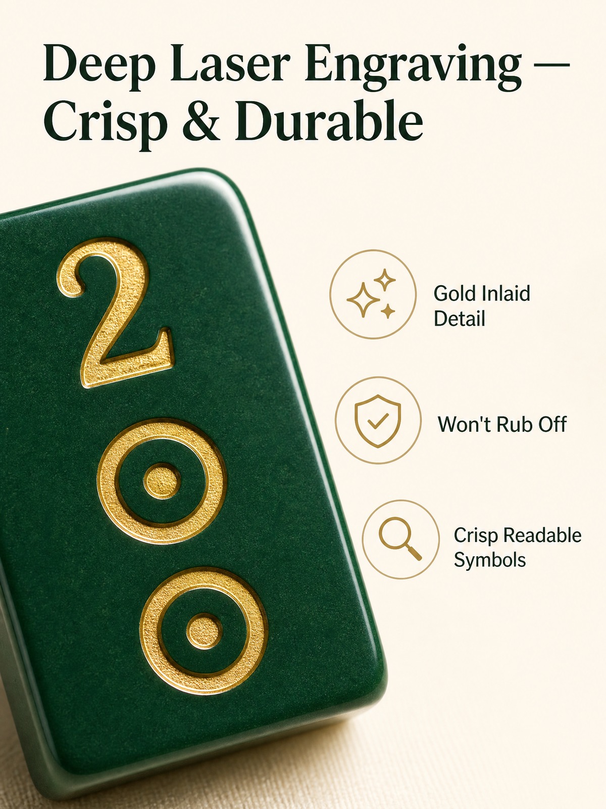 Green Acrylic American Mahjong Set – 160 Tiles detail