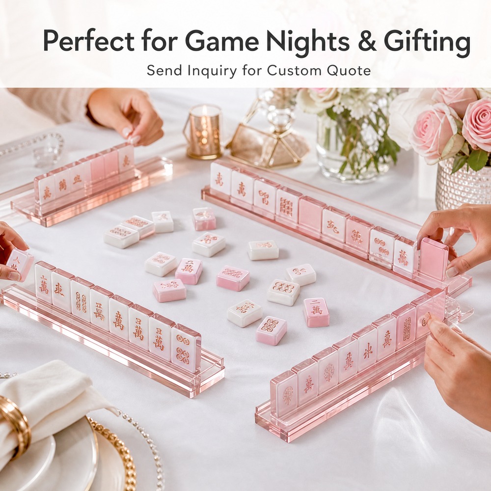 Pink Acrylic American Mahjong Set – 160 Tiles (CS-129) view 6